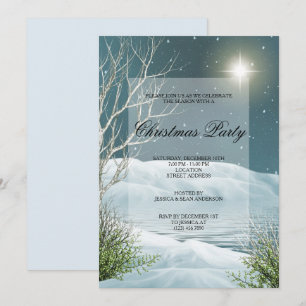 Schneegefüllte Nachtlandschaft Weihnachtsfest Part Einladung