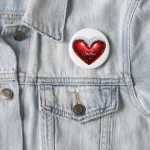 Schneegekröntes Herz benutzerdefiniertes Weihnacht Button