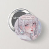 Schneegeküsster Engel Soft Ästhetik Anime Mädchen Button (Vorne & Hinten)