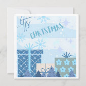 Schneegeschenke mit flacher Weihnachtskarte Dankeskarte (Vorderseite)