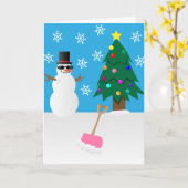 Schneegestöber! Sei glücklich! Karte (Gelbe Blume)