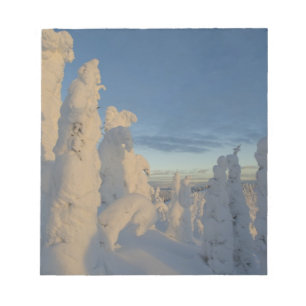 Schneeghost am Sonnenuntergang am Whitefish Mounta Notizblock