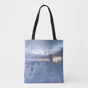 Schneeghost am Sonnenuntergang am Whitefish Mounta Tasche