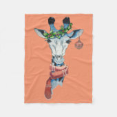 Schneegiraffe Fleecedecke (Vorderseite)
