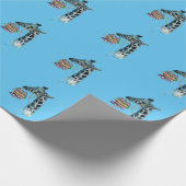 Schneegiraffe mit Geschenken Geschenkpapier (Ecke)
