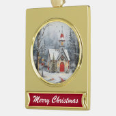 Schneeglanz der Kapelle Banner-Ornament Gold (Links)