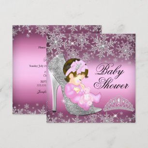 Schneeglanz Schuh Mädchen Baby Shower Einladung