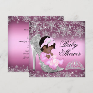 Schneeglanz-Schuh Rosa Baby Shower Einladung