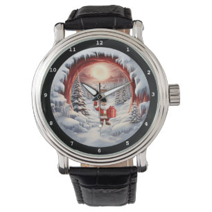 Schneeglänzende Mondlicht-Geschenk-Uhr von Santa Armbanduhr