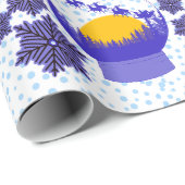 Schneeglobe-blaues Packpapier (Rolleneckpunkt)