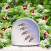 Schneeglobe - Braune Federn Floating Schneekugeln (Weihnachten)