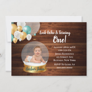 Schneeglobe Foto 1. hinzufügen. Geburtstagsparty l