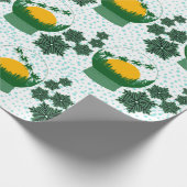Schneeglobe, grünes Umhüllungspapier Geschenkpapier (Ecke)