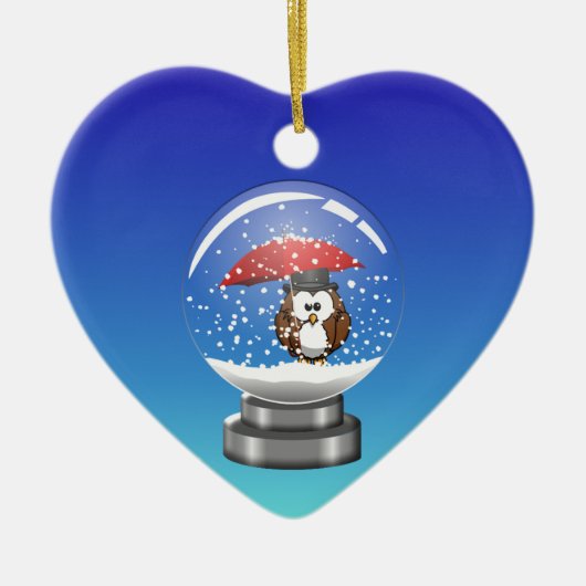 Schneeglobe Keramikornament (Vorne)