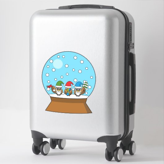 Schneeglobe mit drei Gnome-Würfeln Aufkleber (Koffer)