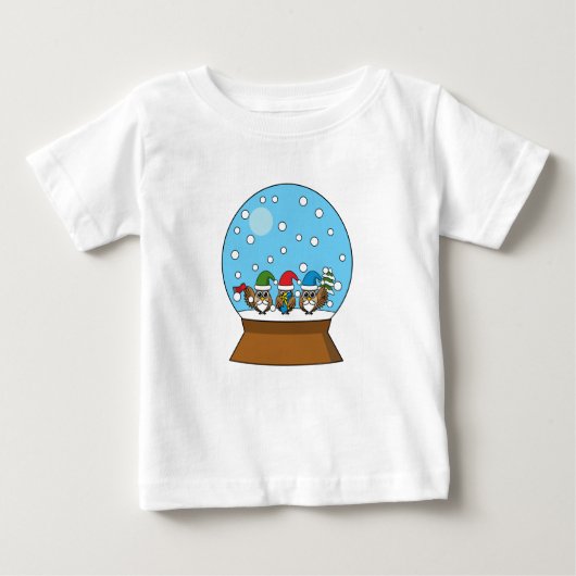 Schneeglobe mit drei Gnome-Würfeln Baby T-shirt (Vorderseite)
