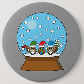 Schneeglobe mit drei Gnome-Würfeln Button (Vorderseite)