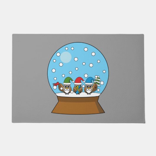 Schneeglobe mit drei Gnome-Würfeln Fußmatte (Vorderseite)