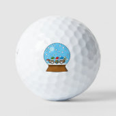 Schneeglobe mit drei Gnome-Würfeln Golfball (Vorderseite)