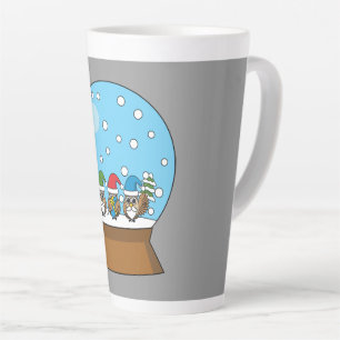 Schneeglobe mit drei Gnome-Würfeln Milchtasse