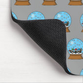 Schneeglobe mit drei Gnome-Würfeln Mousepad (Ecke)