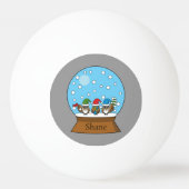Schneeglobe mit drei Gnome-Würfeln | Personalisier Tischtennisball (Rückseite)
