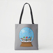 Schneeglobe mit drei Gnome-Würfeln Tasche (Vorderseite)