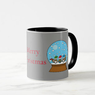 Schneeglobe mit drei Gnome-Würfeln Tasse