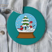 Schneeglobe mit Kardinal Snowman und Pine Tree Button (Beispiel)