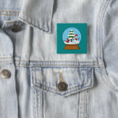 Schneeglobe mit Kardinal Snowman und Pine Tree Button (Beispiel)