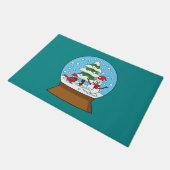 Schneeglobe mit Kardinal Snowman und Pine Tree Fußmatte (Schrägansicht)