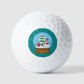 Schneeglobe mit Kardinal Snowman und Pine Tree Golfball (Vorderseite)
