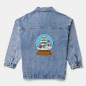 Schneeglobe mit Kardinal Snowman und Pine Tree Jeansjacke (Rückseite)