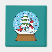 Schneeglobe mit Kardinal Snowman und Pine Tree Magnet (Vorne)
