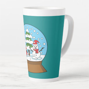 Schneeglobe mit Kardinal Snowman und Pine Tree Milchtasse