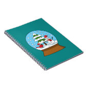 Schneeglobe mit Kardinal Snowman und Pine Tree Notizblock (Rechte Seite)