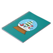 Schneeglobe mit Kardinal Snowman und Pine Tree Notizblock (Linke Seite)