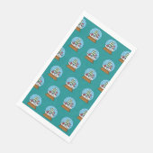 Schneeglobe mit Kardinal Snowman und Pine Tree Serviette (Ecke)