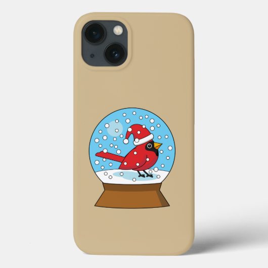 Schneeglobe mit Niedlichem rotem Kardinal Case-Mate iPhone Hülle (Rückseite)