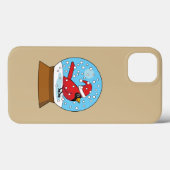 Schneeglobe mit Niedlichem rotem Kardinal Case-Mate iPhone Hülle (Rückseite (Horizontal))