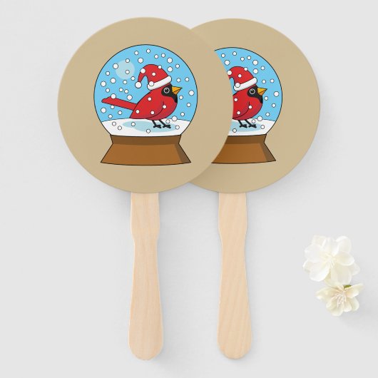 Schneeglobe mit Niedlichem rotem Kardinal Fächer (Vorne und Hinten)