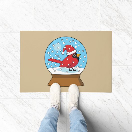 Schneeglobe mit Niedlichem rotem Kardinal Fußmatte (Indoor)