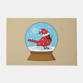 Schneeglobe mit Niedlichem rotem Kardinal Fußmatte (Vorderseite)