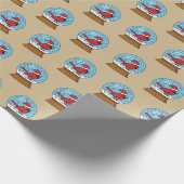 Schneeglobe mit Niedlichem rotem Kardinal Geschenkpapier (Ecke)