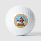 Schneeglobe mit Niedlichem rotem Kardinal Golfball (Vorderseite)