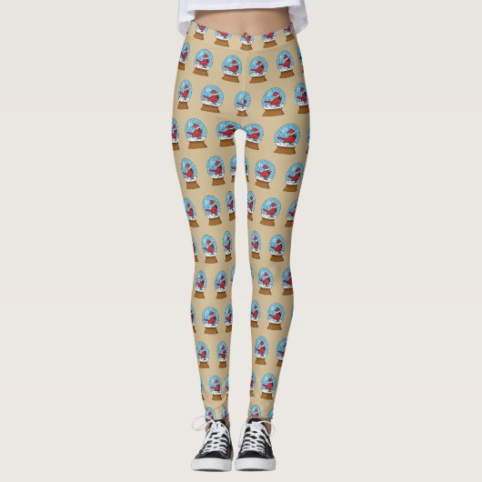 Schneeglobe mit Niedlichem rotem Kardinal Leggings (Vorderseite)