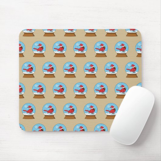 Schneeglobe mit Niedlichem rotem Kardinal Mousepad (Mit Mouse)