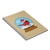 Schneeglobe mit Niedlichem rotem Kardinal Notizblock (Rechte Seite)