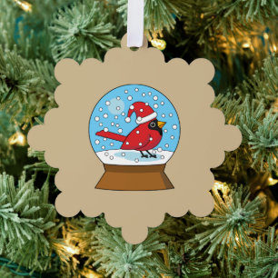 Schneeglobe mit Niedlichem rotem Kardinal Ornament Karte