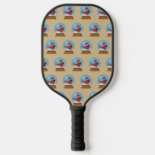 Schneeglobe mit Niedlichem rotem Kardinal Pickleball Schläger